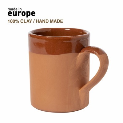 Taza de barro publicitaria